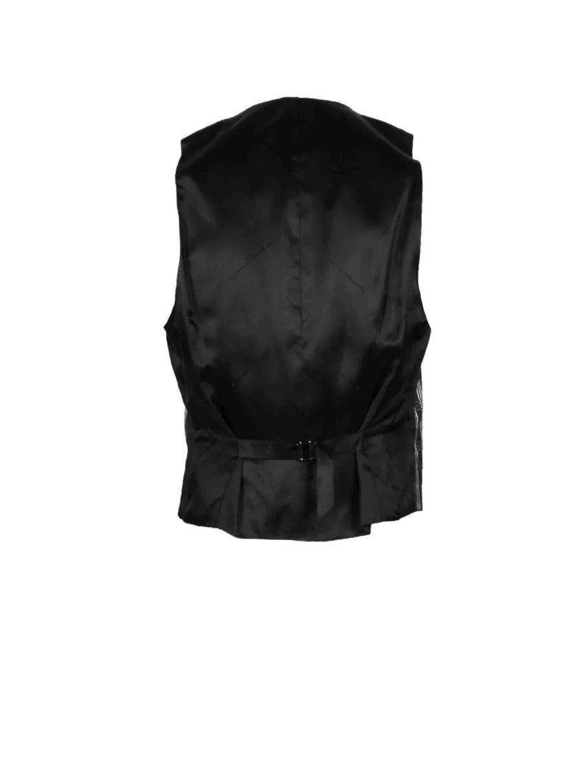 Alessandro Dell Acqua Black/Grey Polyester Acetate Vest
