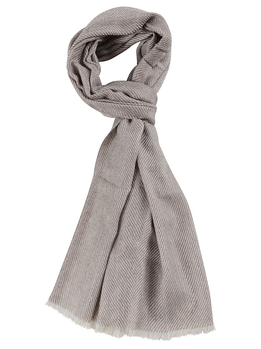 Altea Herringbone Patterned Wool-Silk Scarf