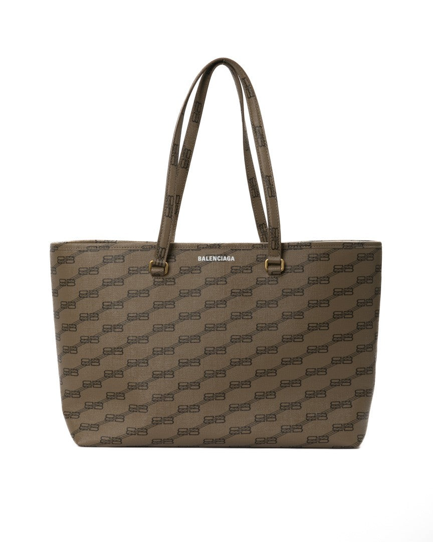 Balenciaga Medium Tote East-West Bag With Signature Monogram