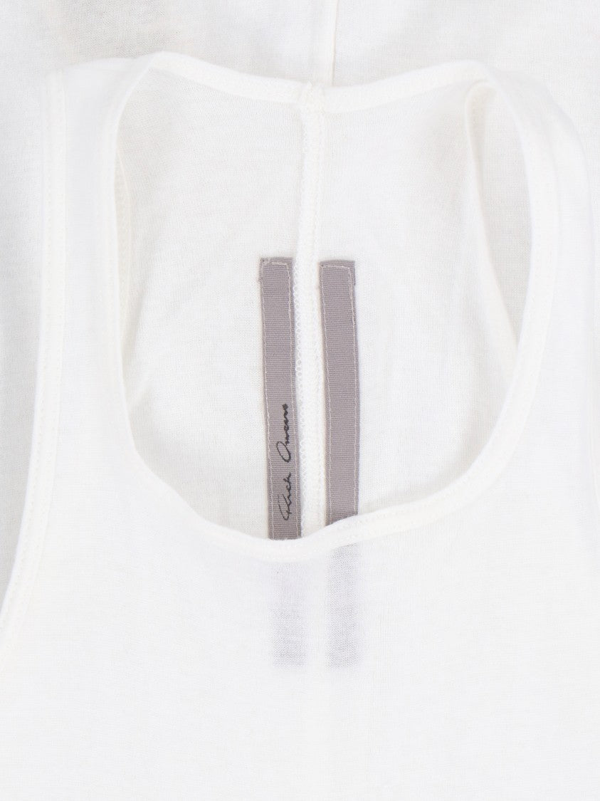 Rick Owens White Cotton Semi-Sheer Bodysuit