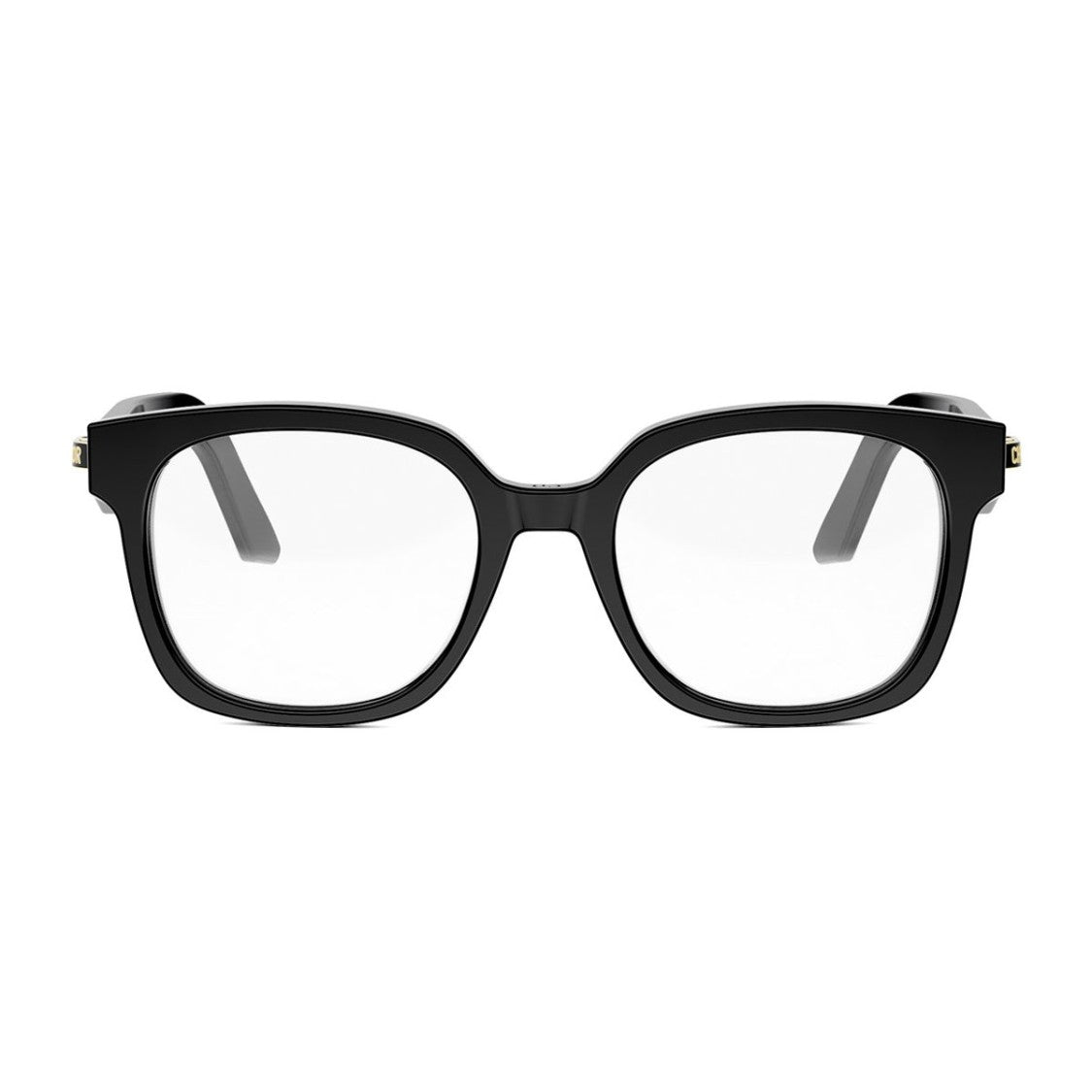 Dior Contemporary Black Acetate Eyeglasses With Gold Logo Detail