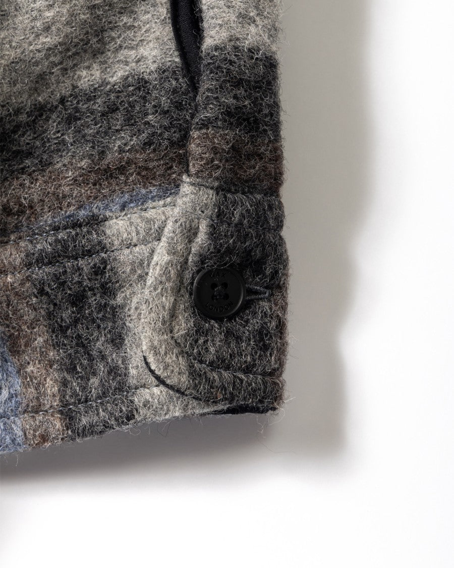 Wax London Wool Check Overshirt With Classic Collar
