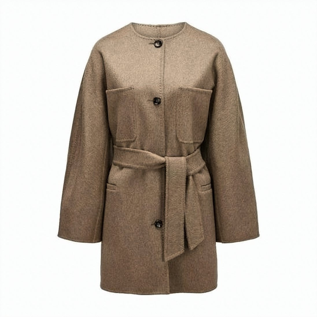 Max Mara Cashmere Short Coat With Belted Waist