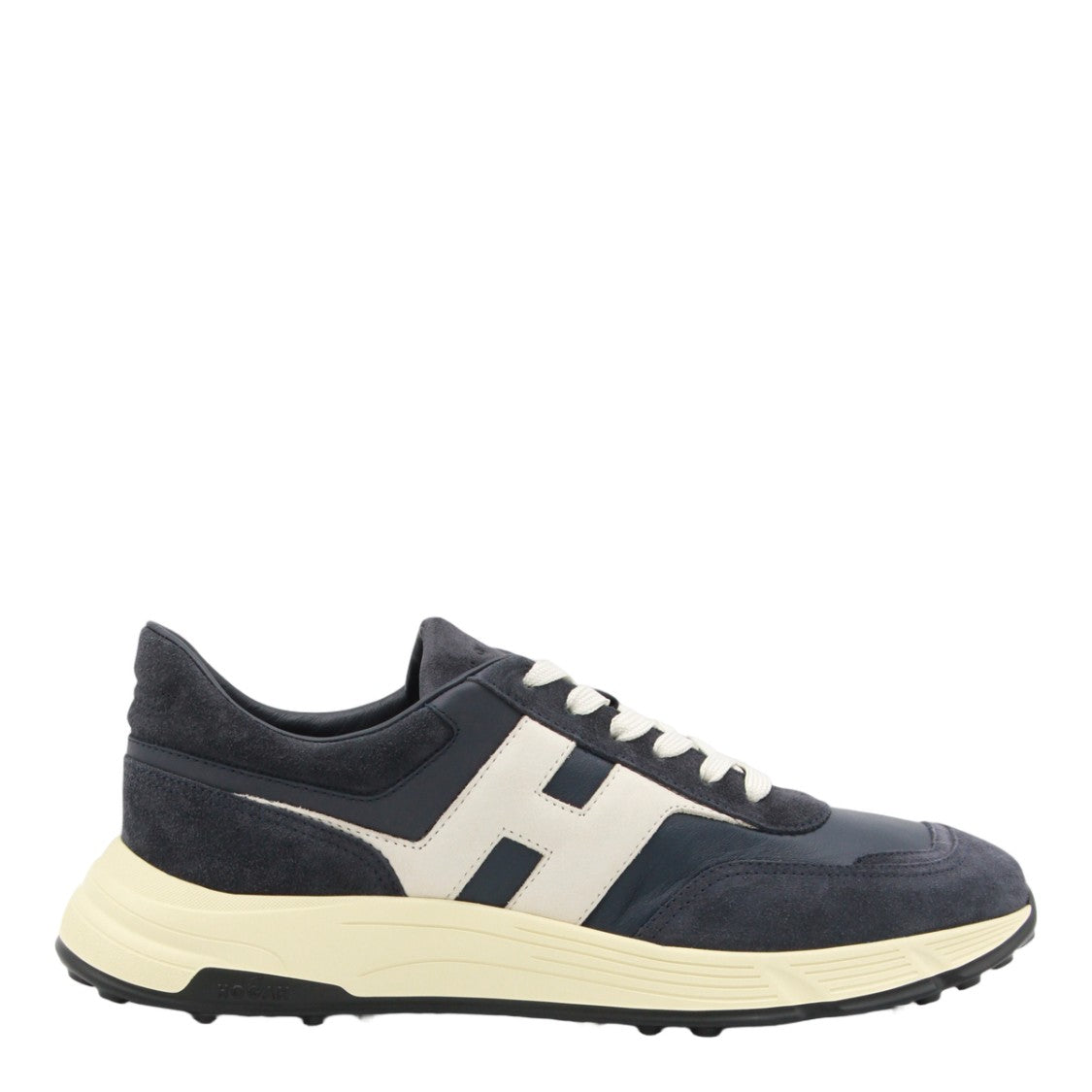 Hogan Navy Blue Suede And Leather Sneakers