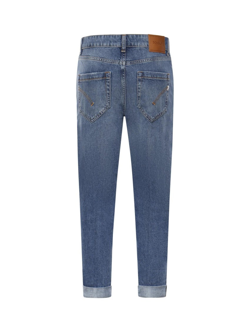 Dondup Mid-Rise Jeans With Metallic Buttons And Rolled Cuffs
