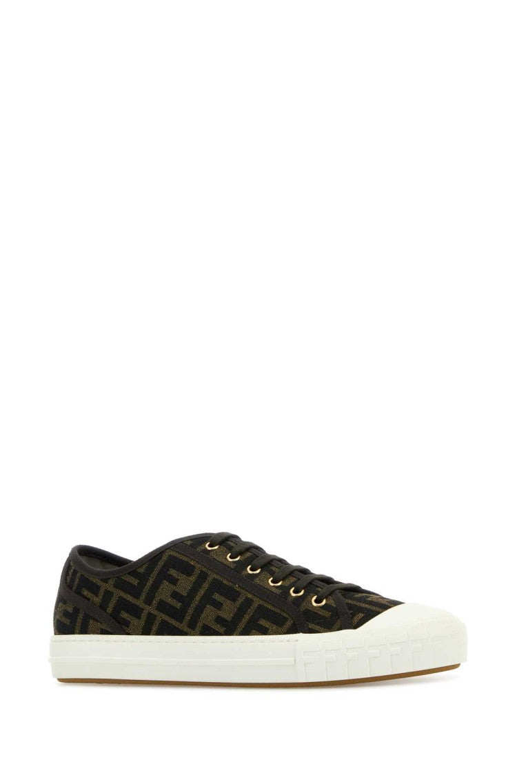Fendi Embroidered Canvas Domino Sneakers