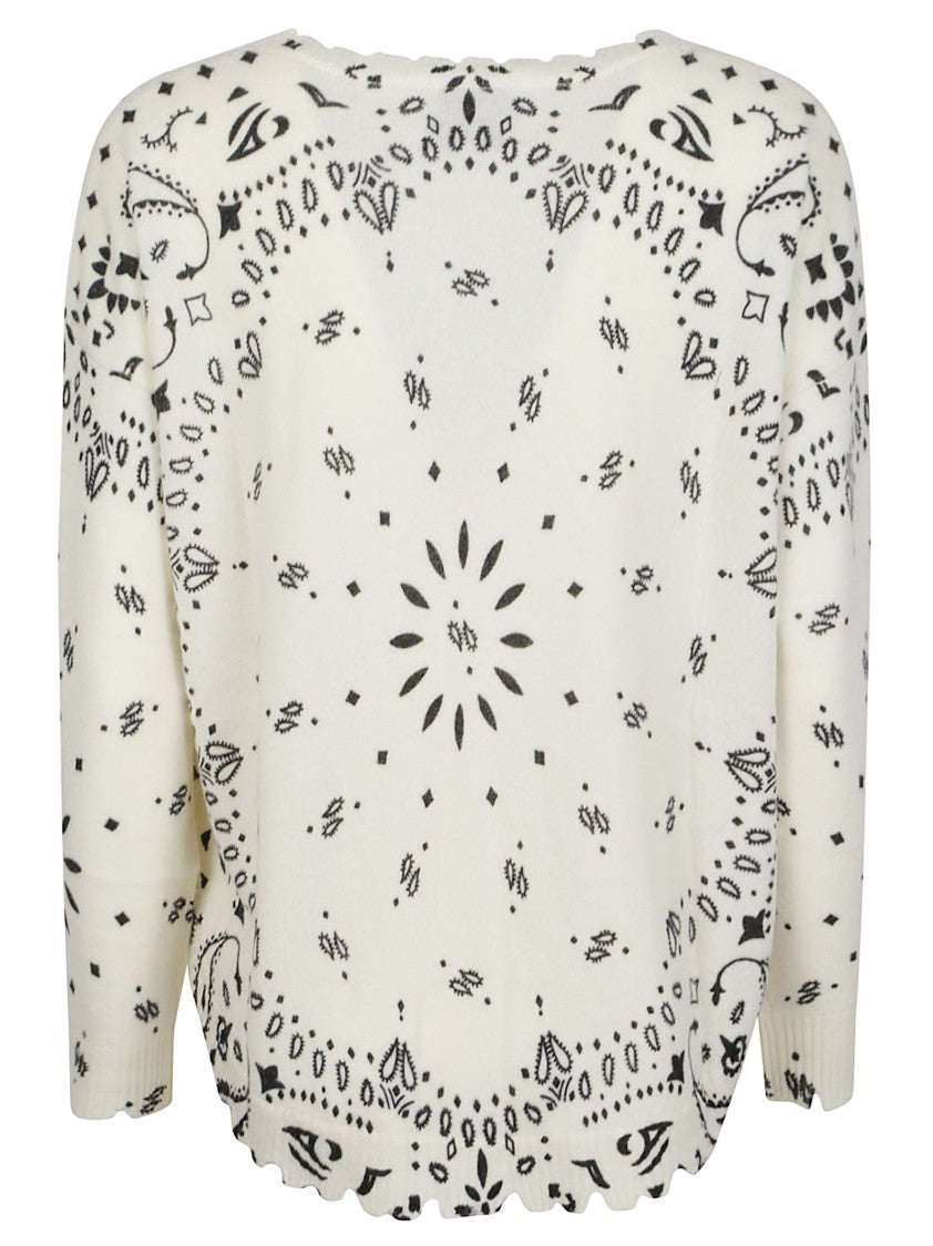 Kujten Mela Abba Bandana Scalloped Cashmere Sweater