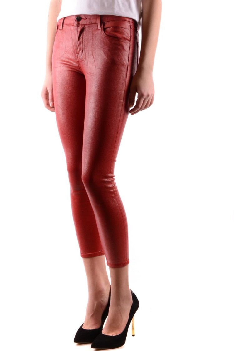 J Brand Slim-Fit Cropped Jeans With Coated Finish