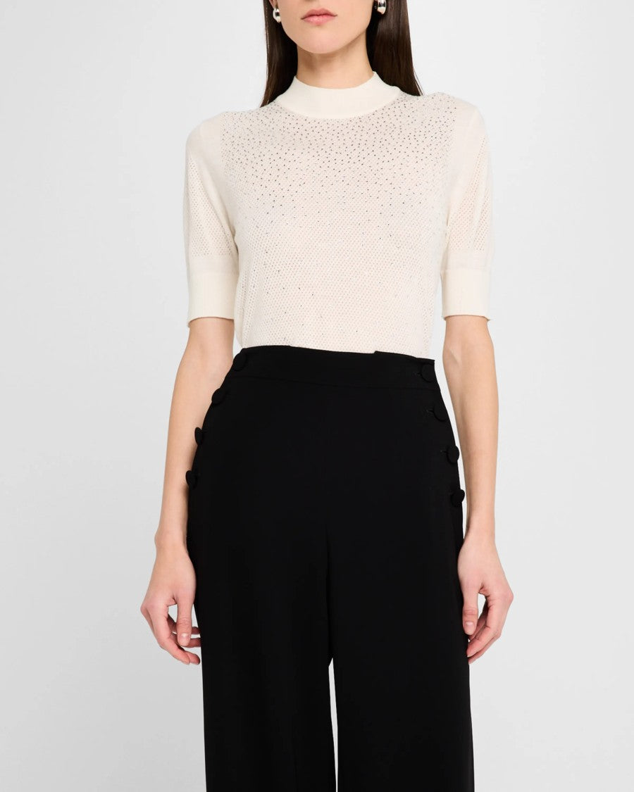 Max Mara Short-Sleeved Knit Top With Gradient Texture