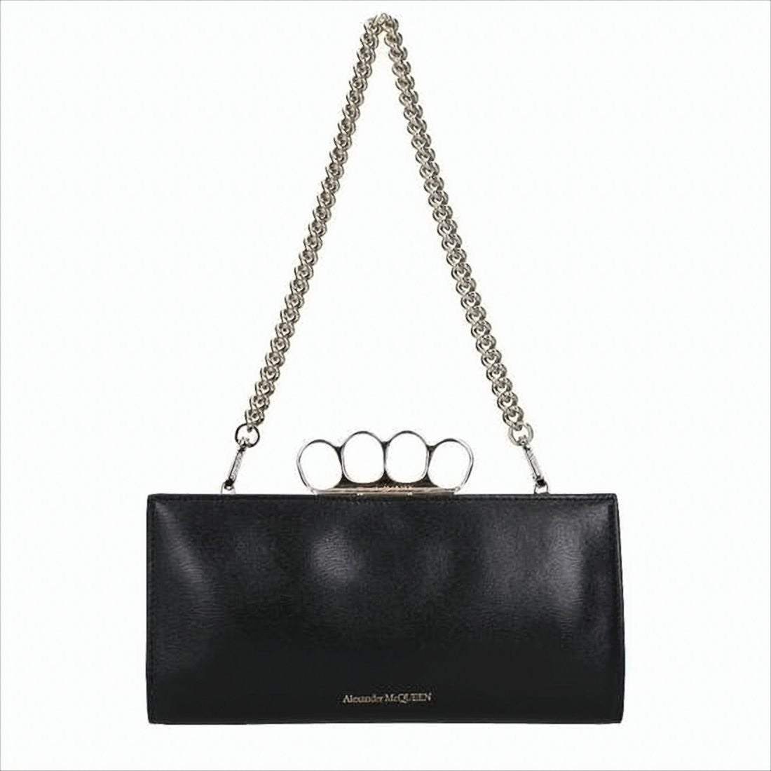 Alexander Mcqueen Rectangular Shoulder Bag With Metallic Knuckle-Duster Handle