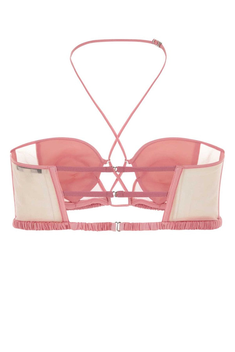 Nensi Dojaka Pink Stretch Chiffon Bra