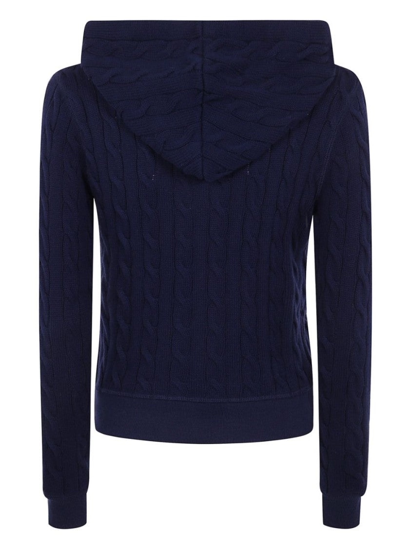 Polo Ralph Lauren Cable Knit Blue Zip-Up Sweater