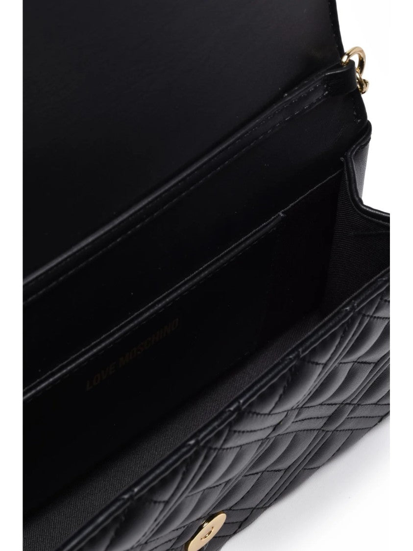 Love Moschino Black Quilted Polyurethane Shoulder Bag