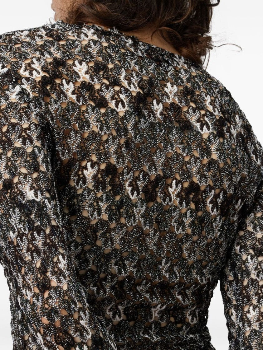 Missoni Brown And Black Lace-Patterned Sweater