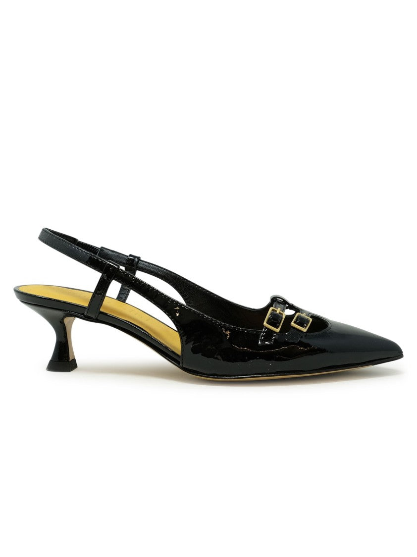 Mara Bini U307s Black Leather Naomi Slingback Sandals
