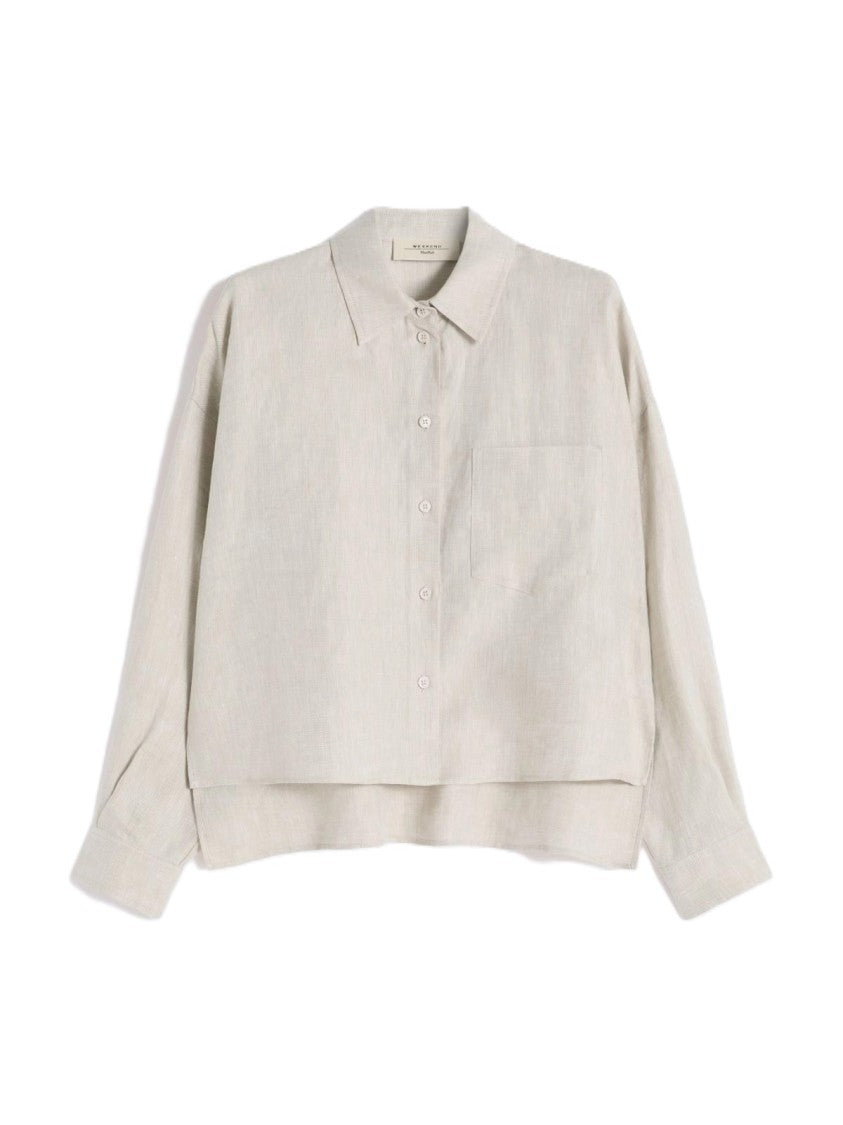 Max Mara Long-Sleeved Neutrals Shirt With Classic Collar