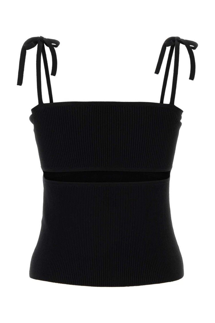 Nanushka Black Stretch Viscose Blend Savera Top