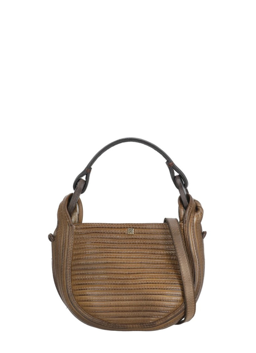 Majo Textured Majo Leather Handbag With Adjustable Strap