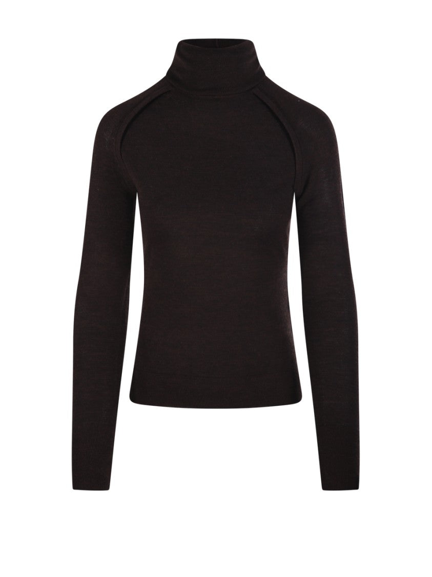 Victoria Beckham Fitted High Neck Top In Soft Merino Wool