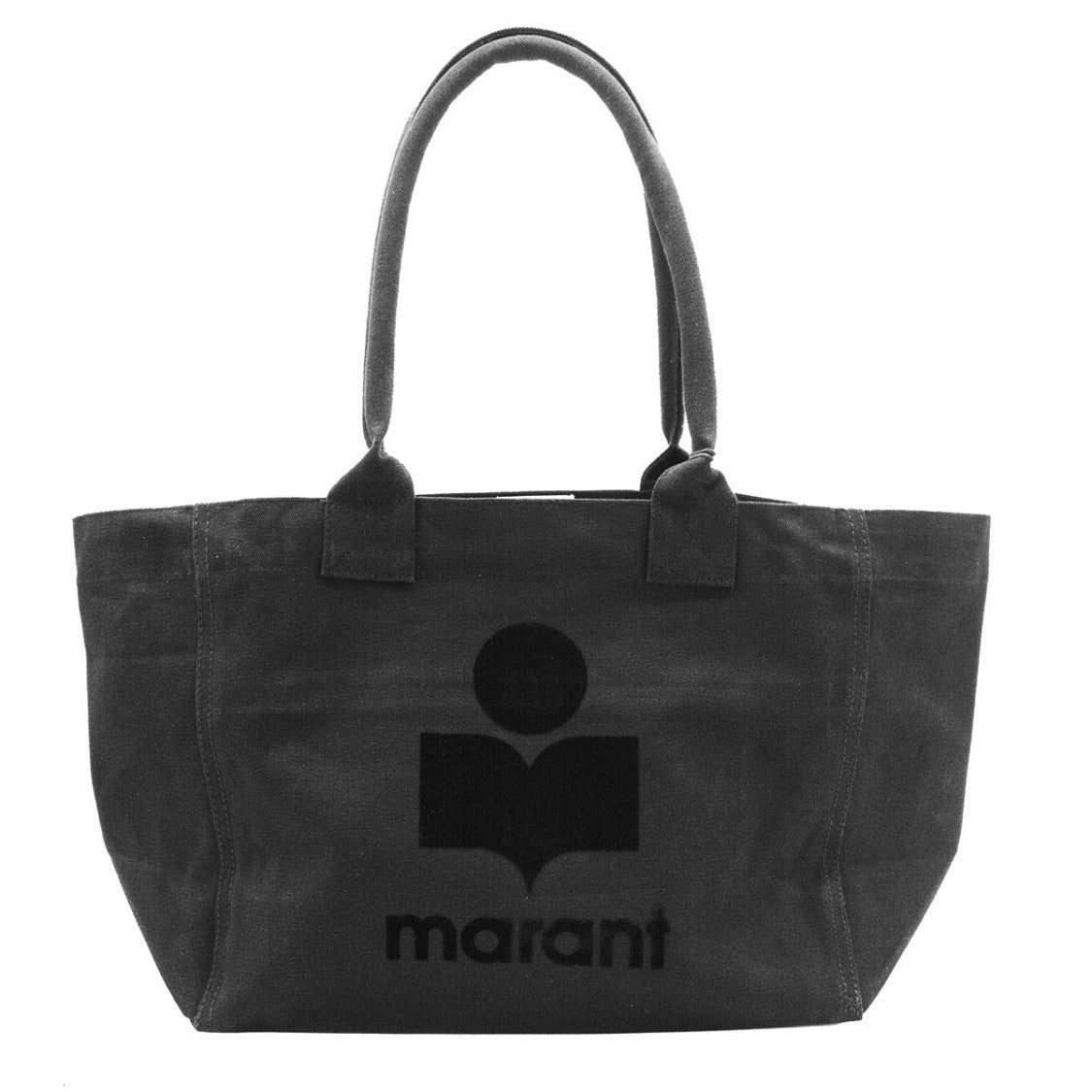 Isabel Marant Black Yenky Logo Stitched Cotton Tote Bag