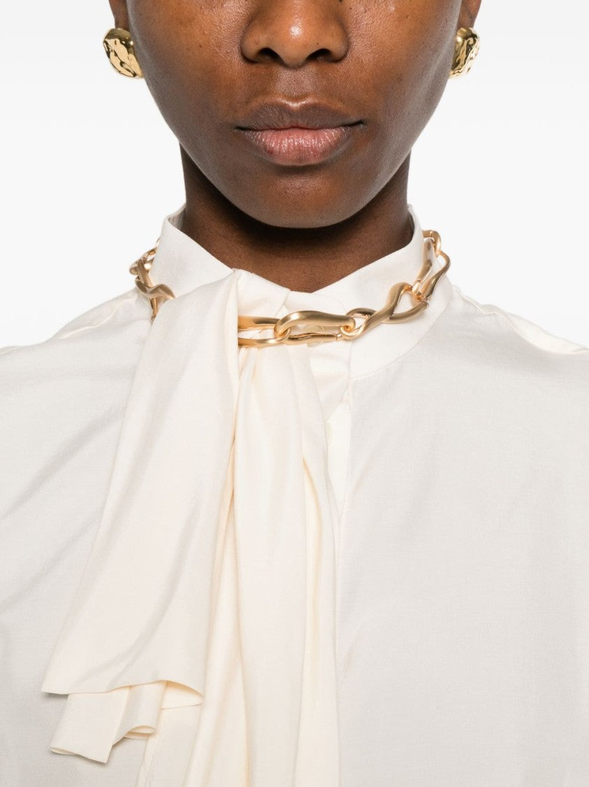 Givenchy Beige Silk And Nylon Drape Top