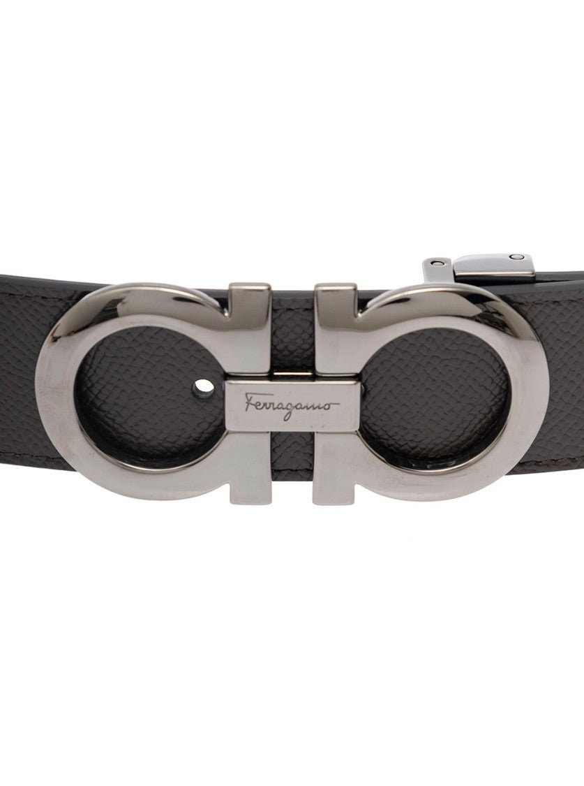 Salvatore Ferragamo Brown Reversible Belt With Gancini Buckle