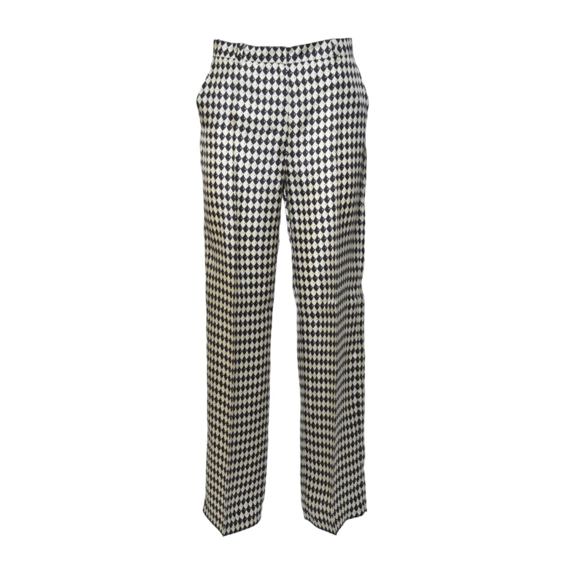 Max Mara Houndstooth Pattern Trousers With Tailored Fit And Practical Pockets