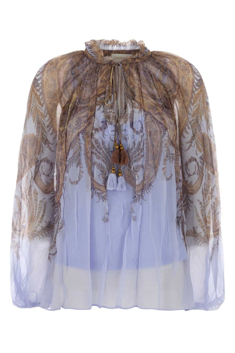 Zimmermann Printed Crepe Hypnotic Blouse
