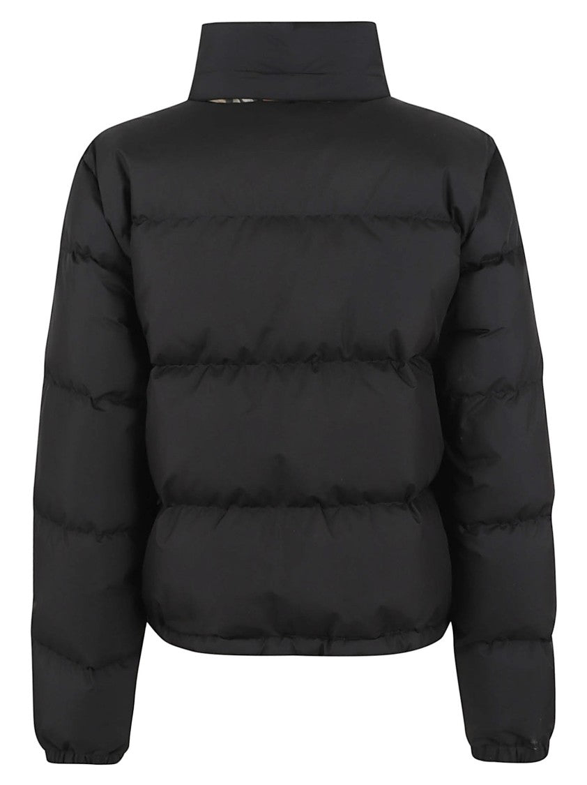 Burberry Cropped Black Puffer Jacket With High Collar
