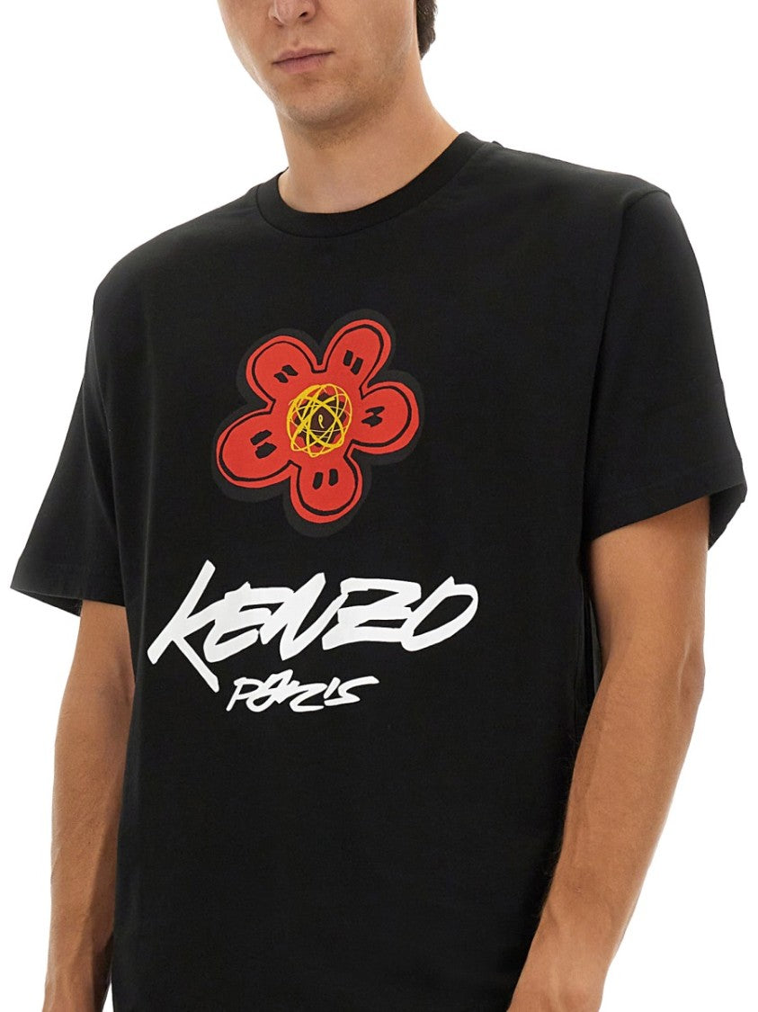 Kenzo Black Graphic Print T-Shirt