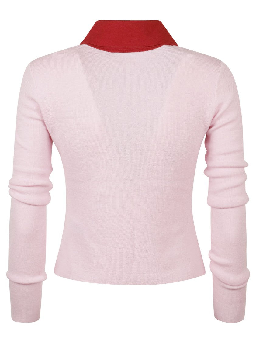 Self-Portrait Fitted Sweater With Button-Down Front