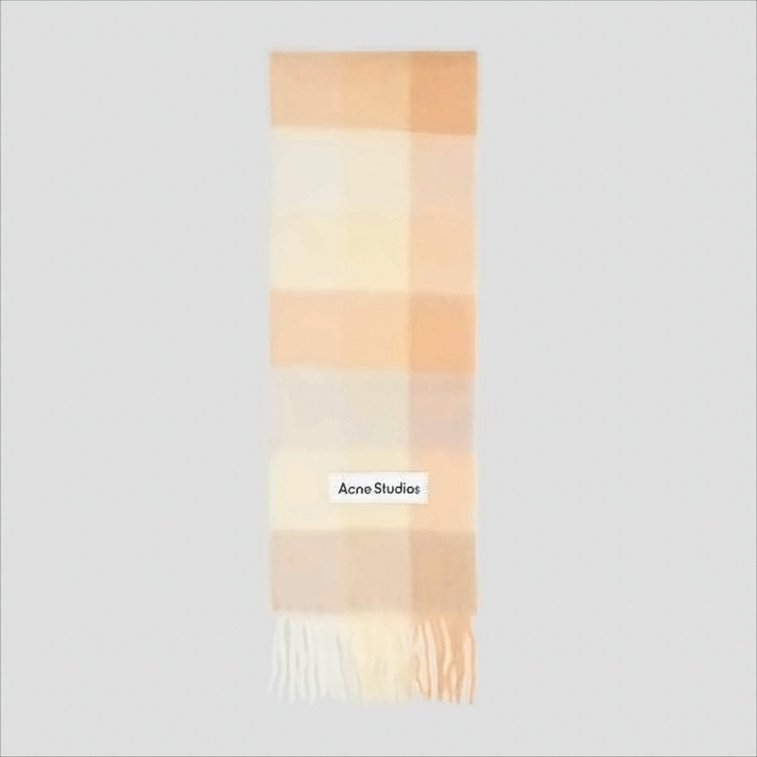 Acne Studios Checkered Fringe Scarf In Warm Tones