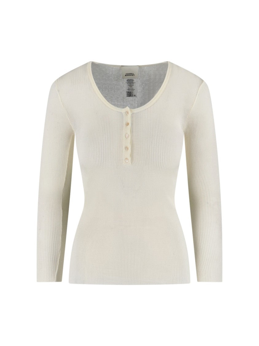 Isabel Marant "Lamyli" Ribbed Top – Cream