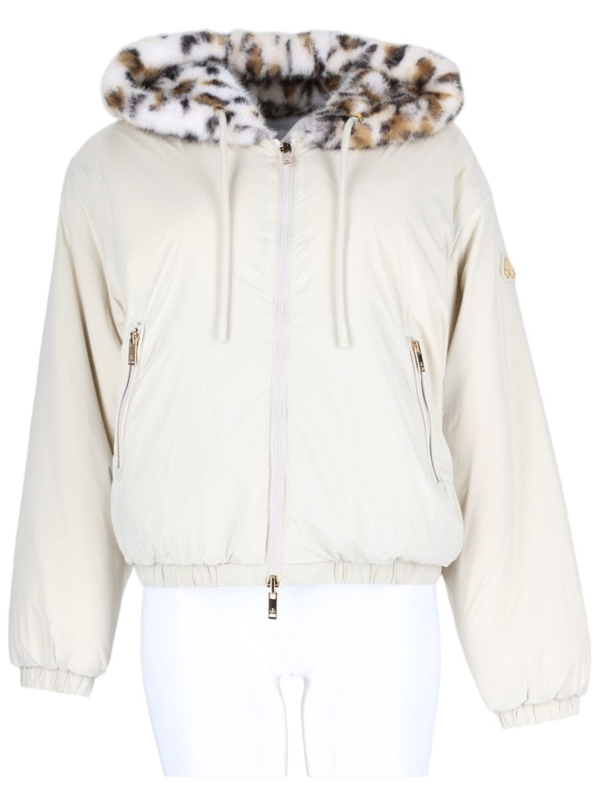 Moose Knuckles Eaton Bunny Reversible Plush Leopard Hood Jacket