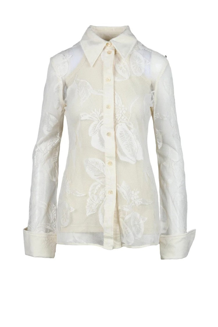 Sportmax Lace Shirt Cotton/Polyamide - Cream