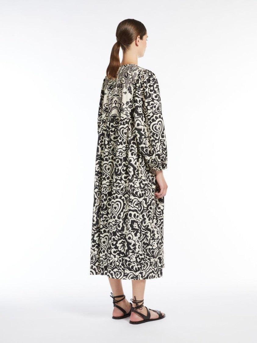 Max Mara Midi Dress In Pure Cotton Poplin