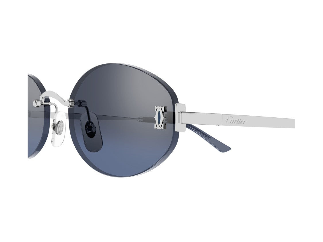 Cartier Ct0592s Silver Rimless Gradient Round Sunglasses