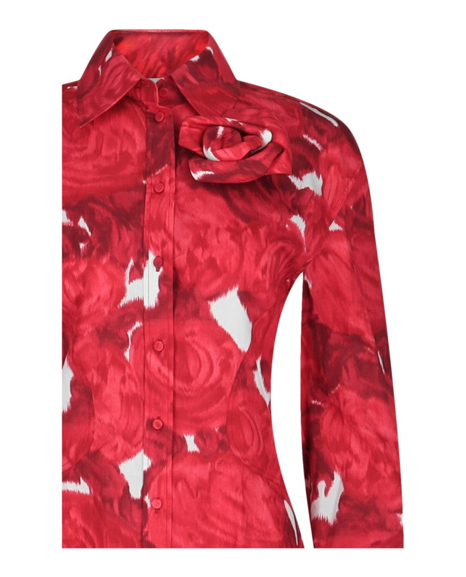 Valentino Rose Moire Midi Dress