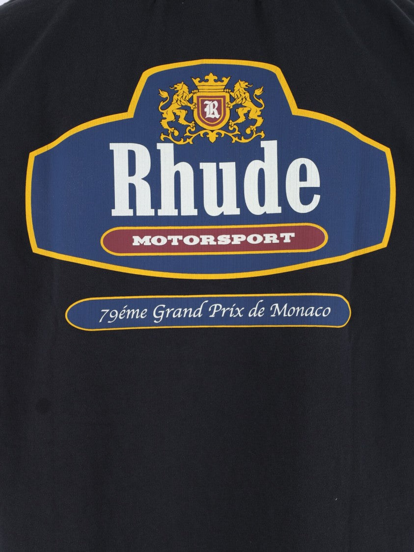 Rhude Black Graphic Print Cotton T-Shirt