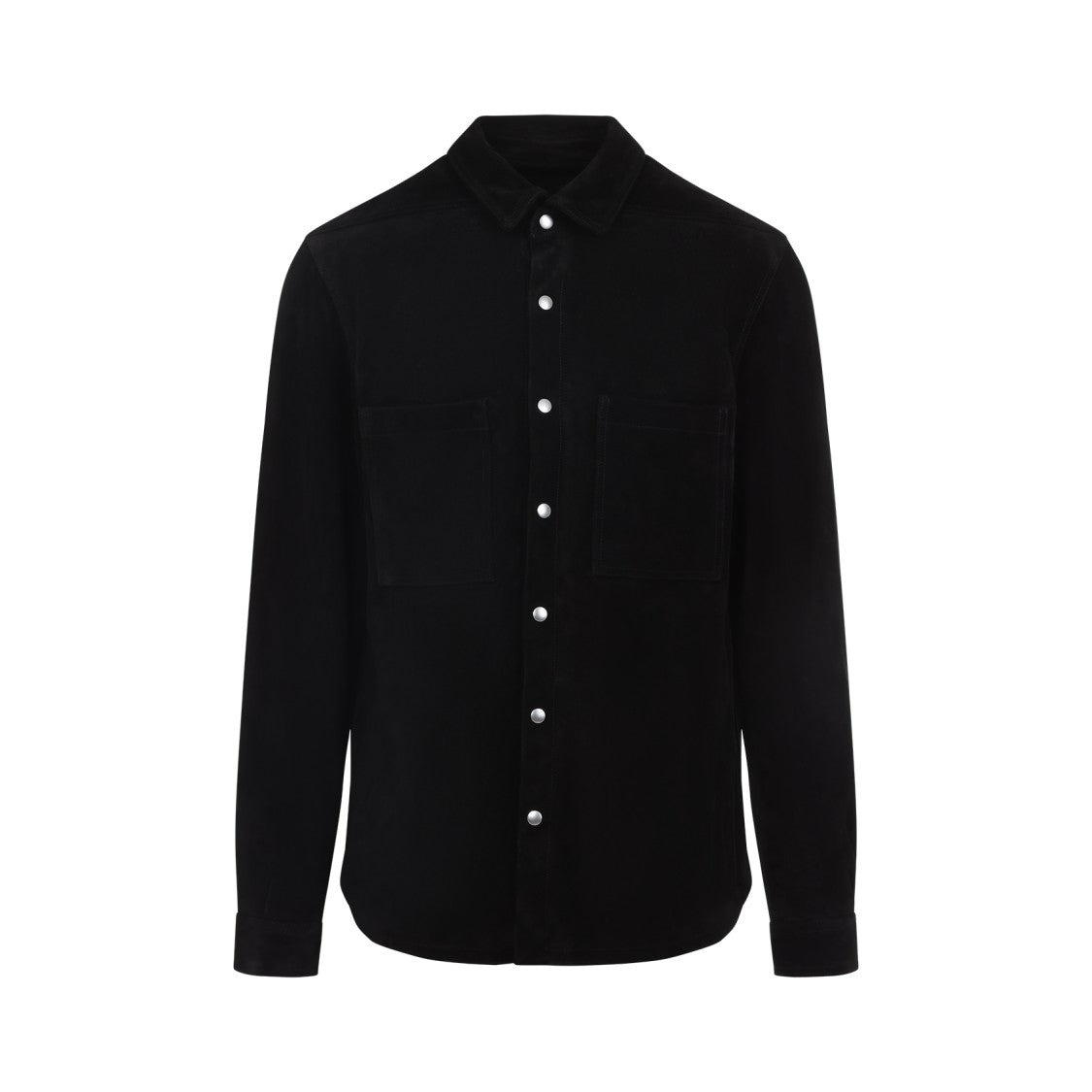 Rick Owens Black Suede Leather Outer Shirt