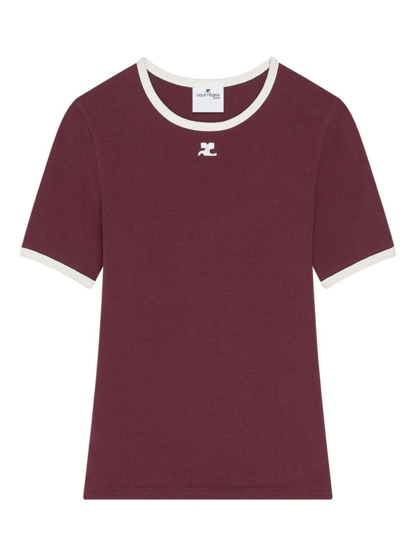 Courrèges Fitted Cotton Top With Contrast Trim