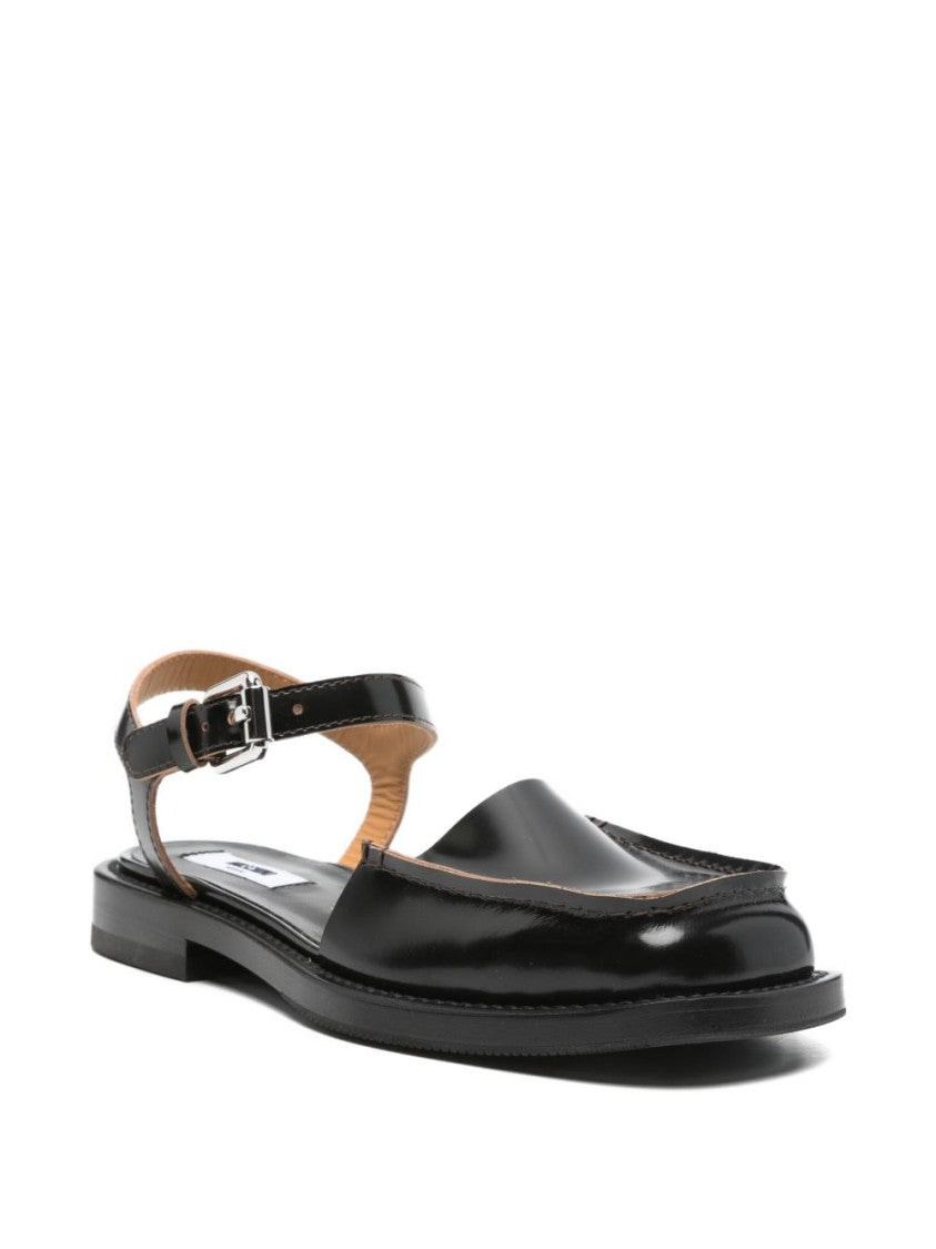 Moschino Black Silk And Nylon Strappy Sandals