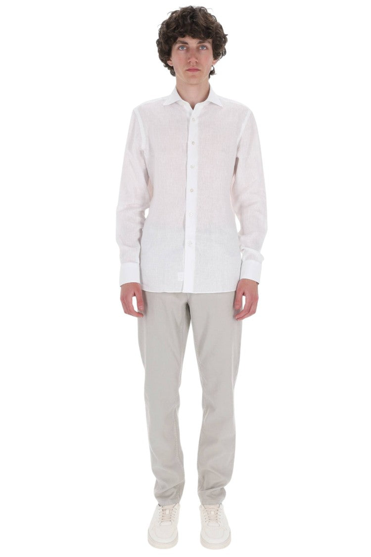 Borriello White Pure Linen Casual Shirt
