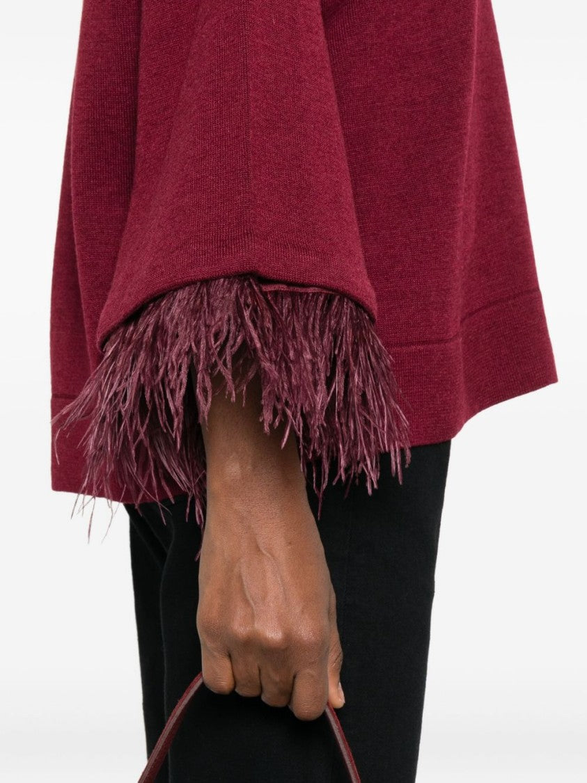 Twinset U&B Classic Knit Sweater In Rich Red