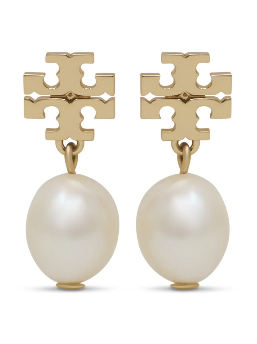 Tory Burch Moondance Pearl Brass Drop Earrings