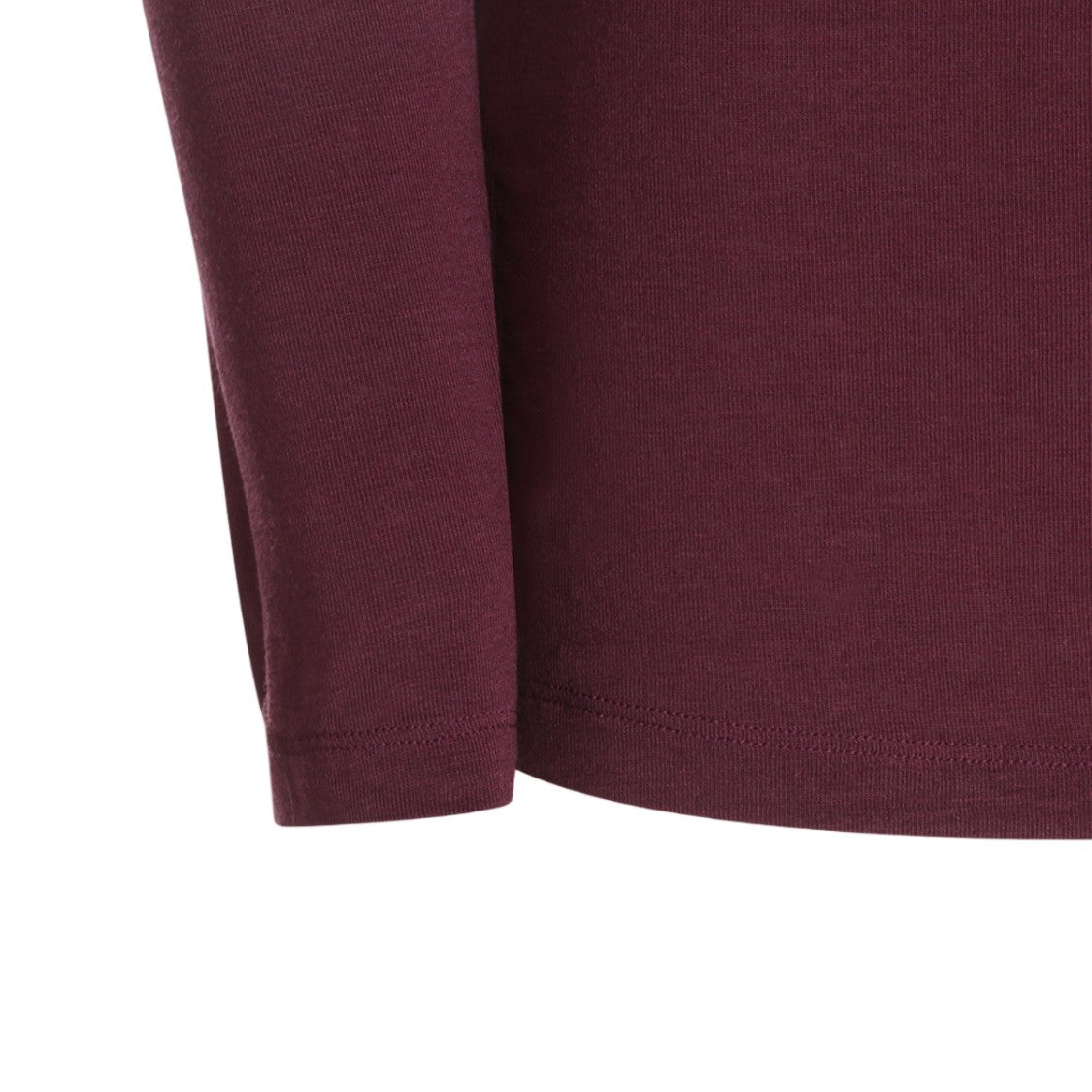 Nissa Burgundy Ruched Panel Long-Sleeve Turtleneck Top