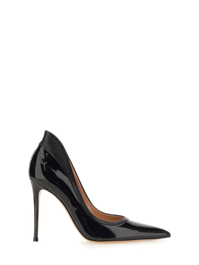 Gianvito Rossi Dècolleté Tuxedo With Glossy Leather Finish