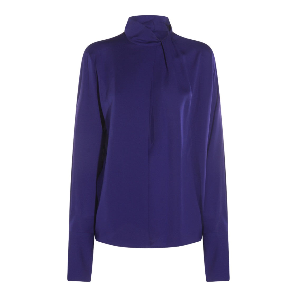 Tom Ford Satin-Finish Long-Sleeved Top With Draped Detail