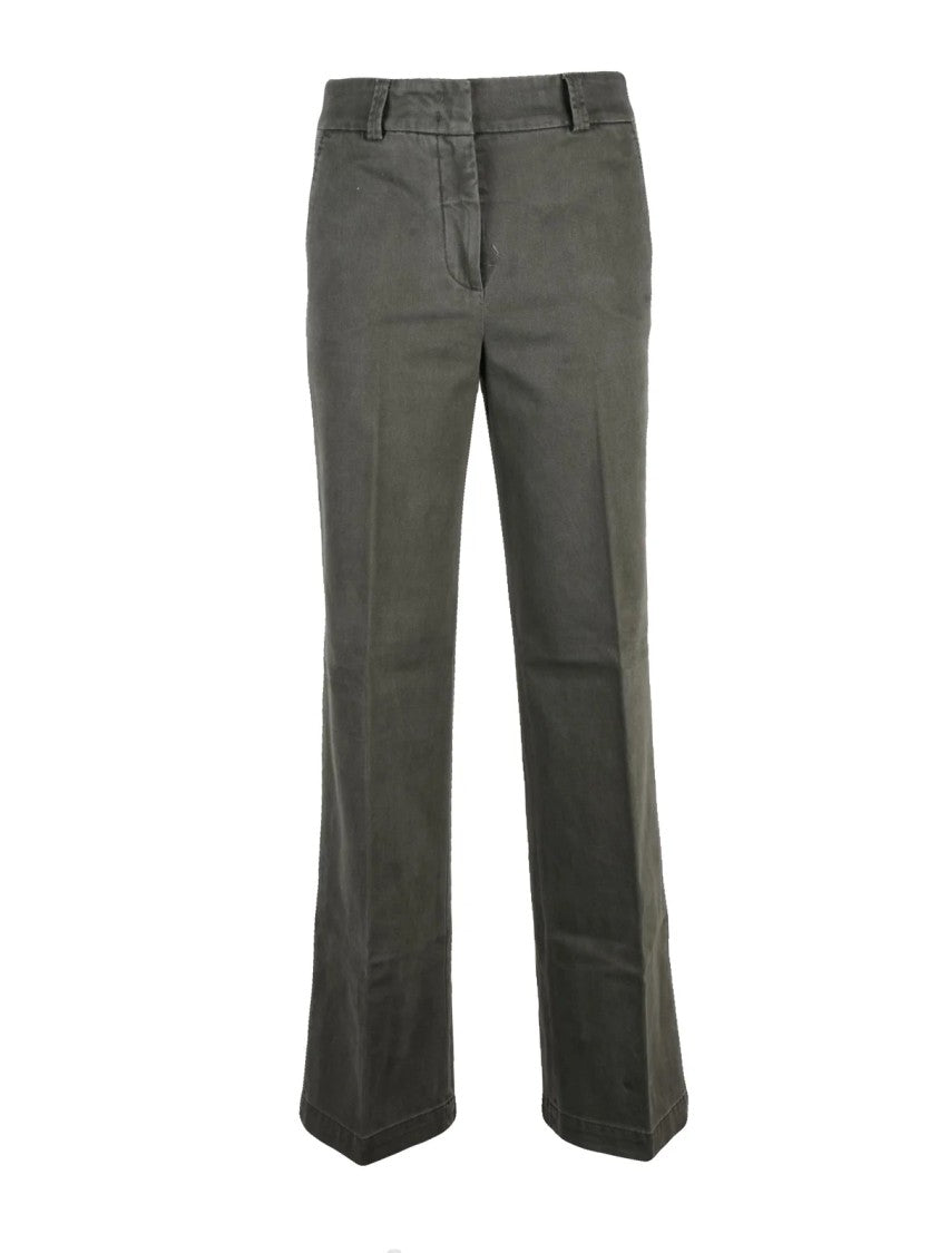 Peserico Green Stretch Cotton Cargo Pants