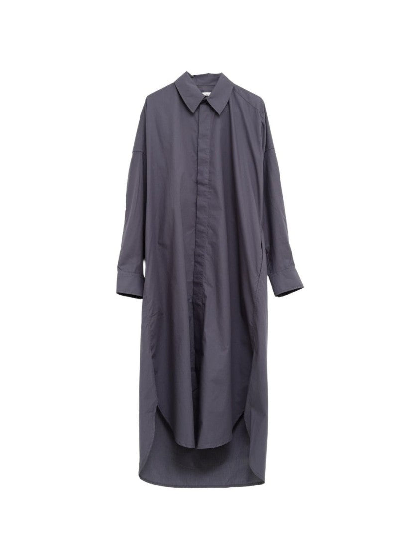 The Frankie Shop Black Loose-Fitting Classic Collar Shirt Dress